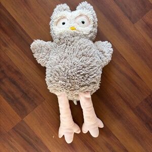 Pottery Barn Kids Owl Plush Stuffed Animal Tan Pink Long Legs 2015 PA-10013